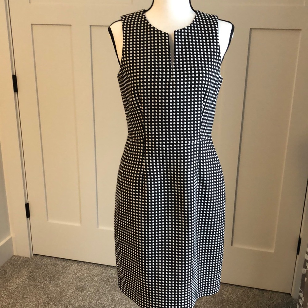 JCrew Suiting Black and White Polka Dot Dress